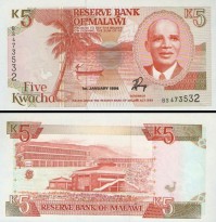 *5 Kwacha Malawi 1994, P24b UNC - Kliknutím na obrázok zatvorte -